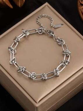 Silver Color Twist Knot Bracelet